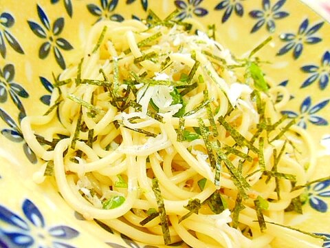 ❤釜揚げしらすと葱と海苔のパスタ❤